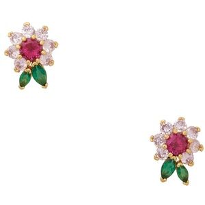 Kate Spade Bloom Flowers Gold Multi Colored Stud Earrings!